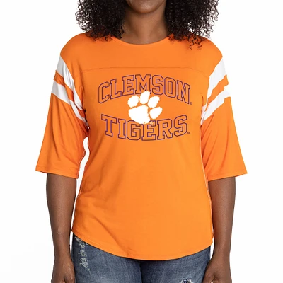 Women's Orange Clemson Tigers Abigail Jersey T-Shirt