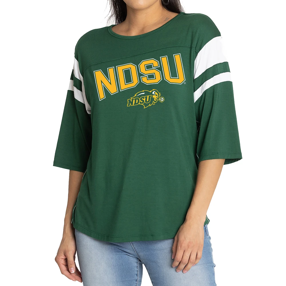 Women's Green NDSU Bison Abigail Jersey T-Shirt