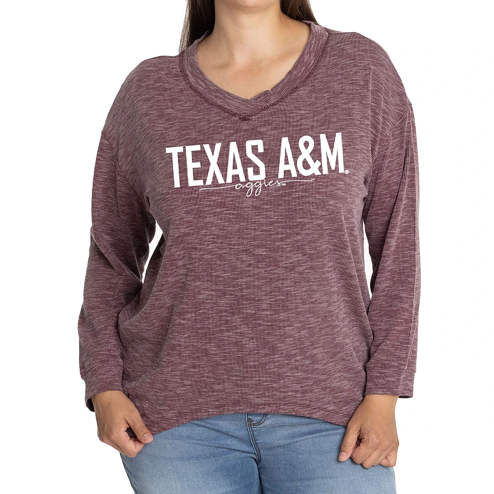 Women's Maroon Texas A&M Aggies Bailey V-Neck Tri-Blend Tunic