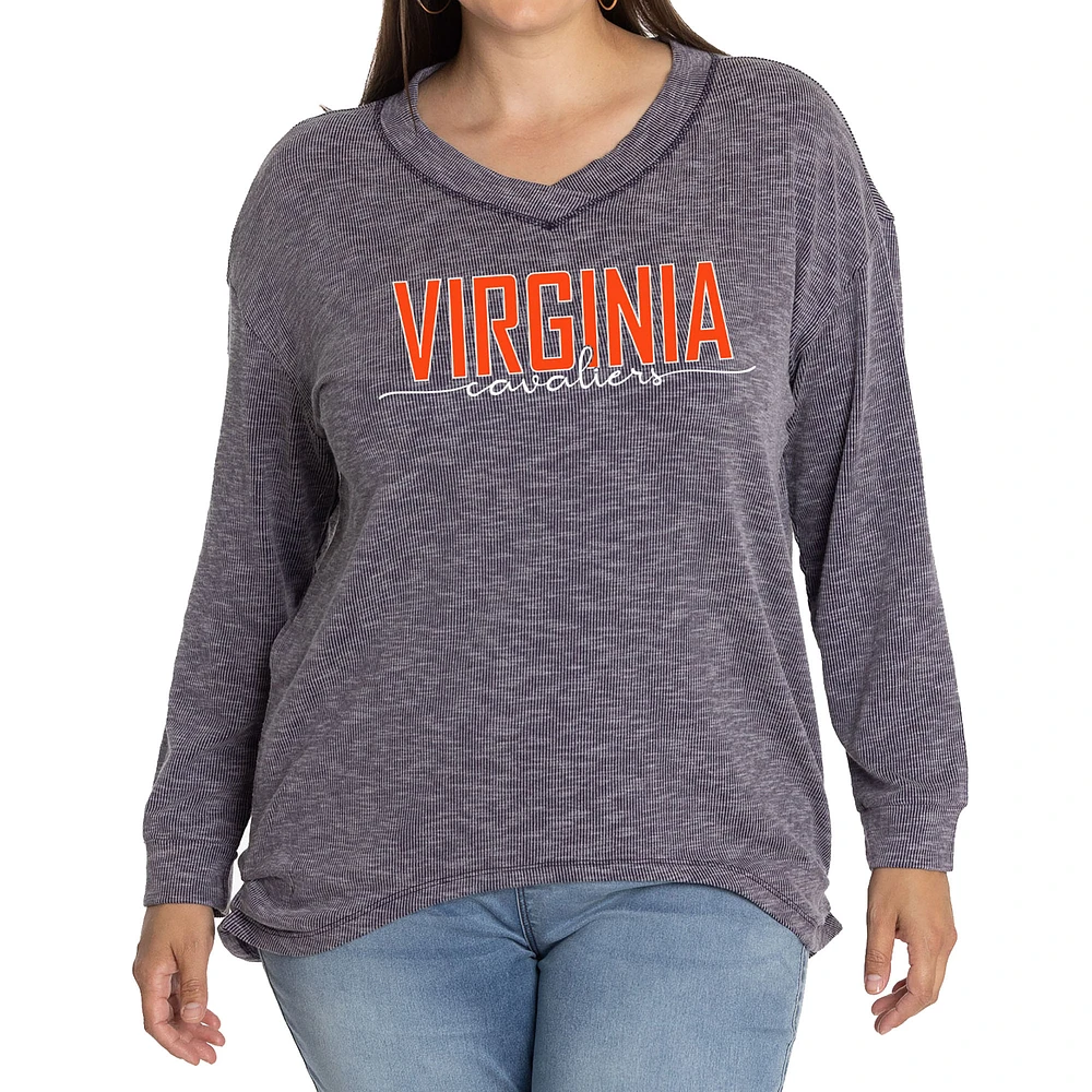 Women's Navy Virginia Cavaliers Bailey V-Neck Tri-Blend Tunic
