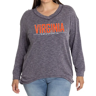 Women's Navy Virginia Cavaliers Bailey V-Neck Tri-Blend Tunic