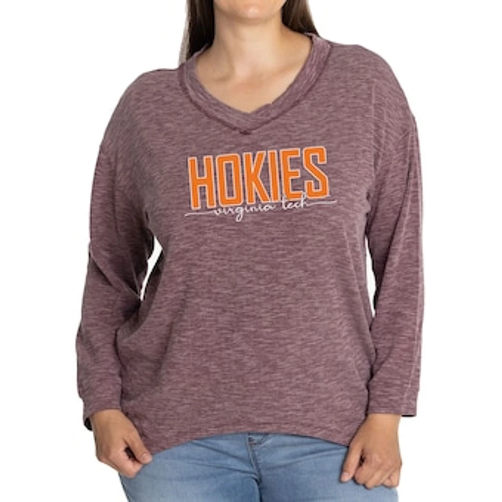 Women's Maroon Virginia Tech Hokies Bailey V-Neck Tri-Blend Tunic