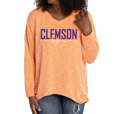 Women's Orange Clemson Tigers Bailey V-Neck Tri-Blend Tunic