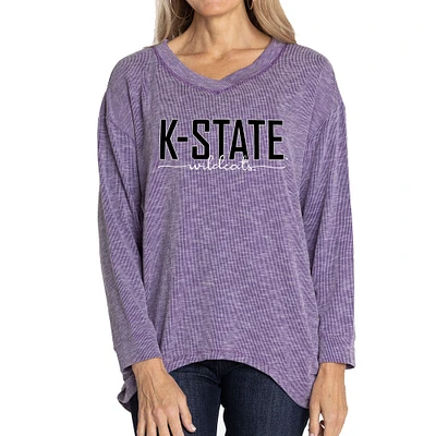 Women's Purple Kansas State Wildcats Bailey V-Neck Tri-Blend Tunic