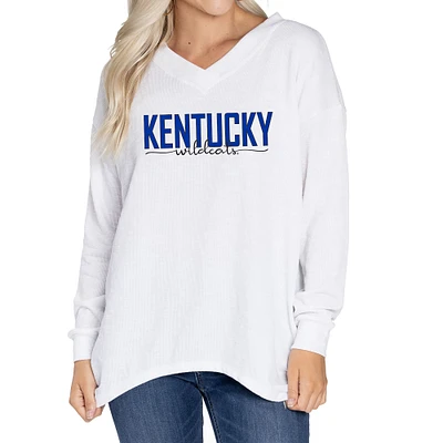 Women's White Kentucky Wildcats Bailey V-Neck Tri-Blend Tunic