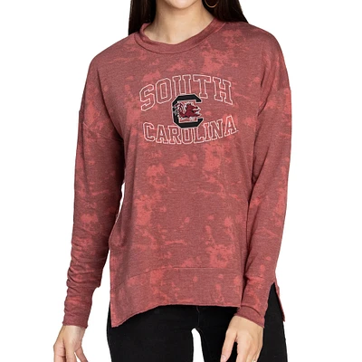 Women's Garnet South Carolina Gamecocks Brandy Tie Dye Tri-Blend Long Sleeve Top