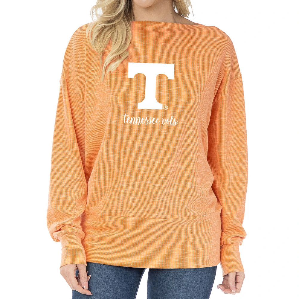 Women's Tennessee Orange Volunteers Lainey Ribbed Tunic Tri-Blend Pullover Sweatshirt