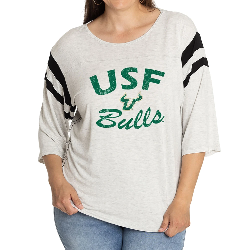 Women's Gray South Florida Bulls Sabrina Jersey T-Shirt