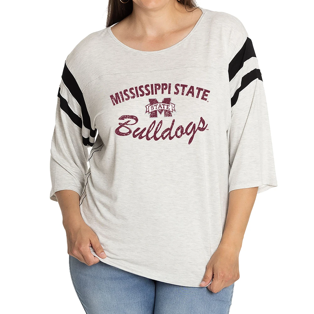 Women's Gray Mississippi State Bulldogs Sabrina Jersey T-Shirt
