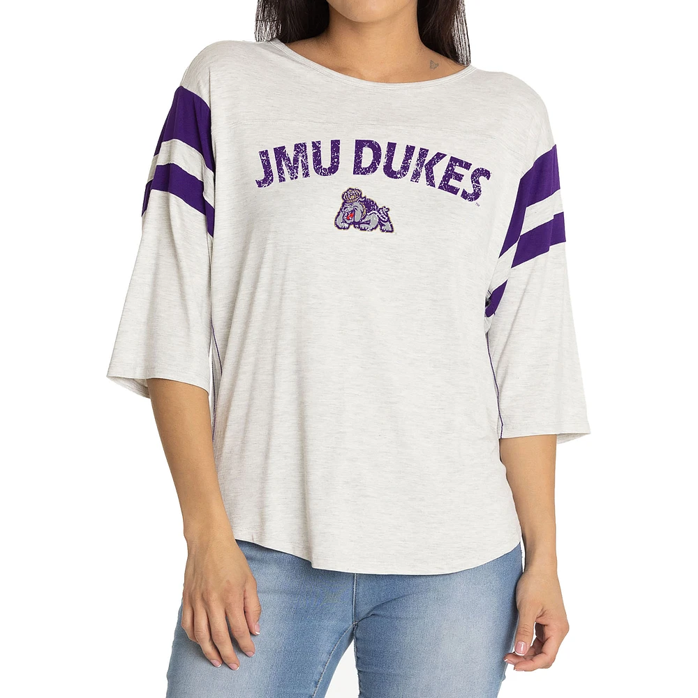 Women's Gray James Madison Dukes Sabrina Jersey T-Shirt
