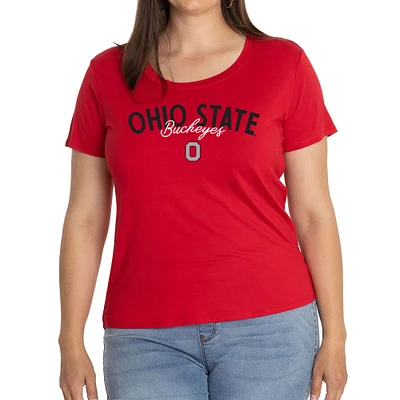 Women's Scarlet Ohio State Buckeyes Scoop Neck T-Shirt