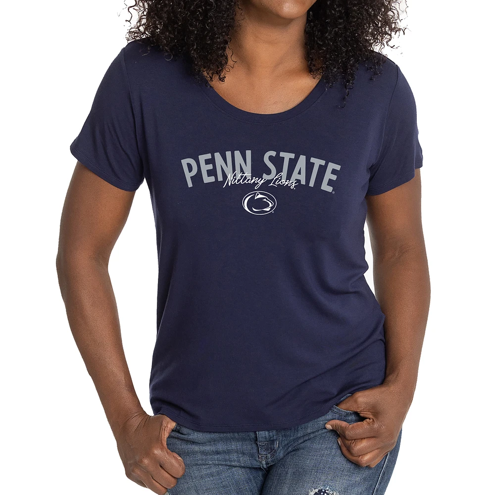 Women's Navy Penn State Nittany Lions Scarlet Scoop Neck T-Shirt