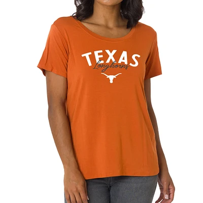 Women's Burnt Orange Texas Longhorns Scarlet Scoop Neck T-Shirt