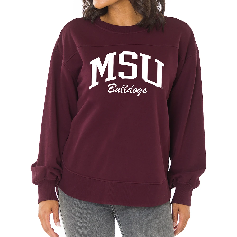 Women's Maroon Mississippi State Bulldogs Yvette Pullover Sweatshirt