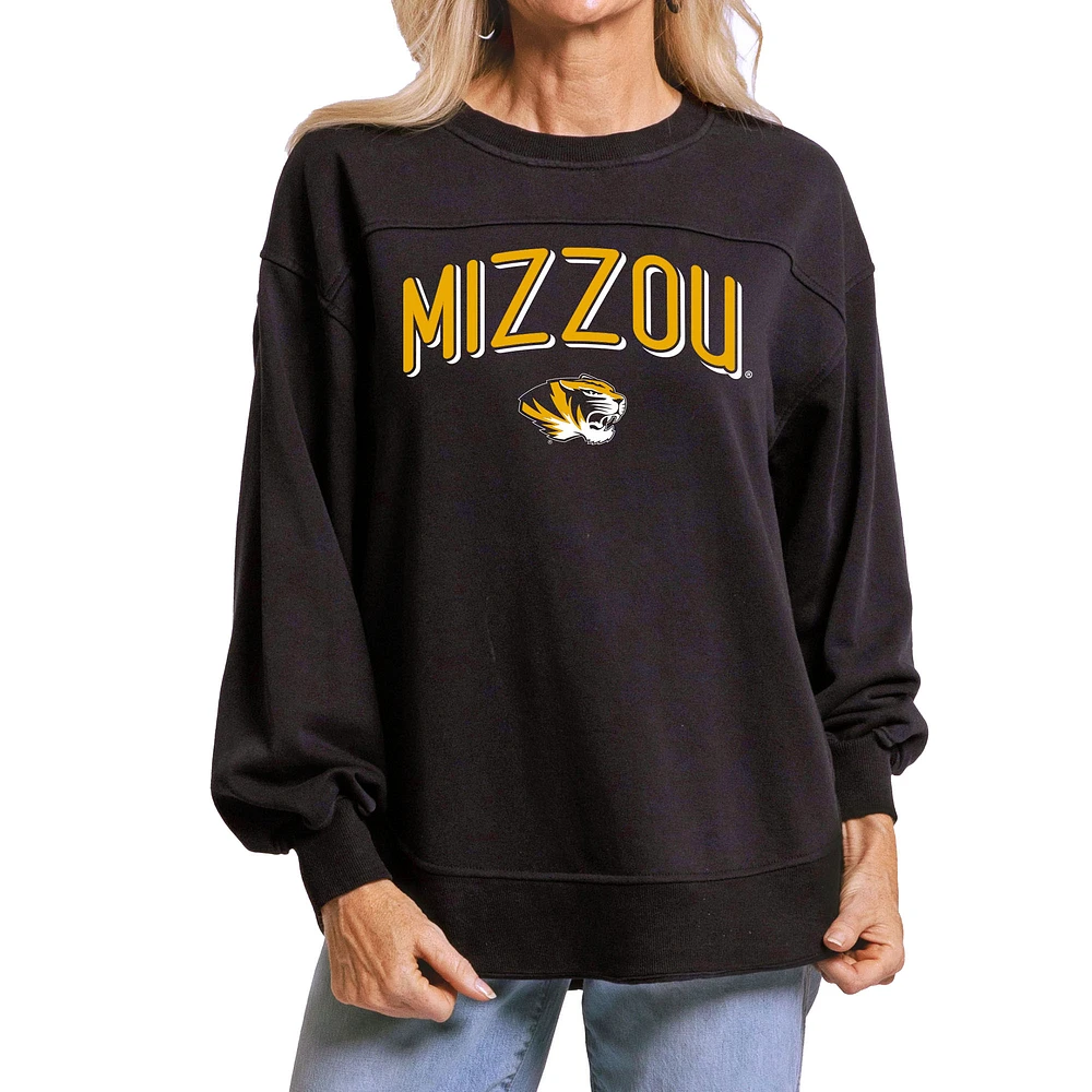 Women's Black Missouri Tigers Yvette Pullover Sweatshirt