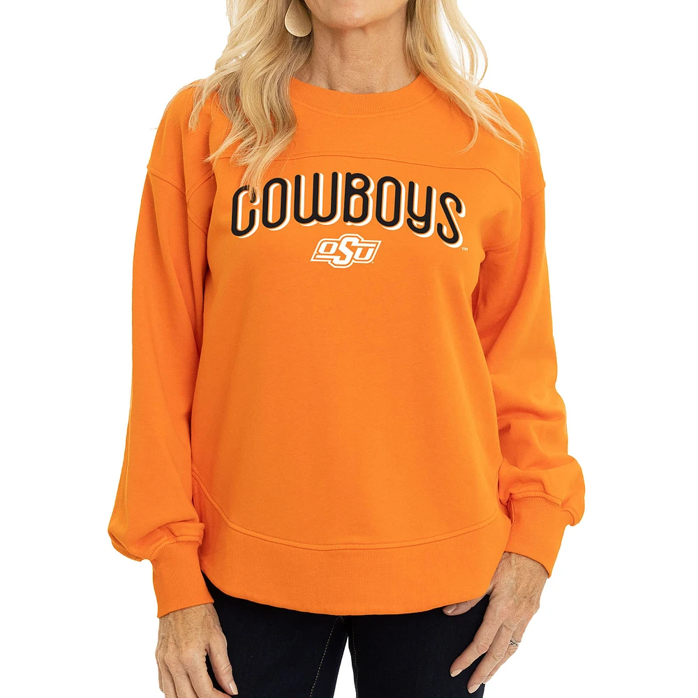 Women's Orange Oklahoma State Cowboys Yvette Pullover Sweatshirt