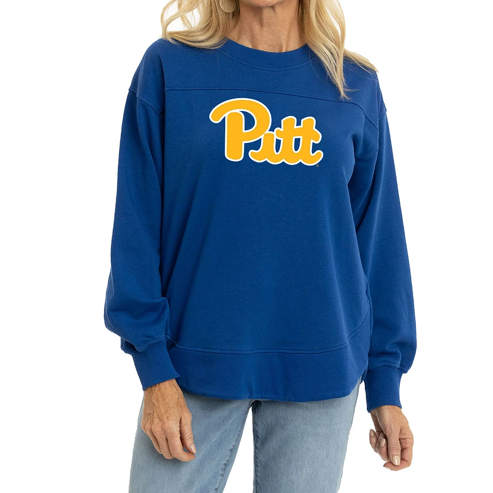 Women's Royal Pitt Panthers Yvette Pullover Sweatshirt