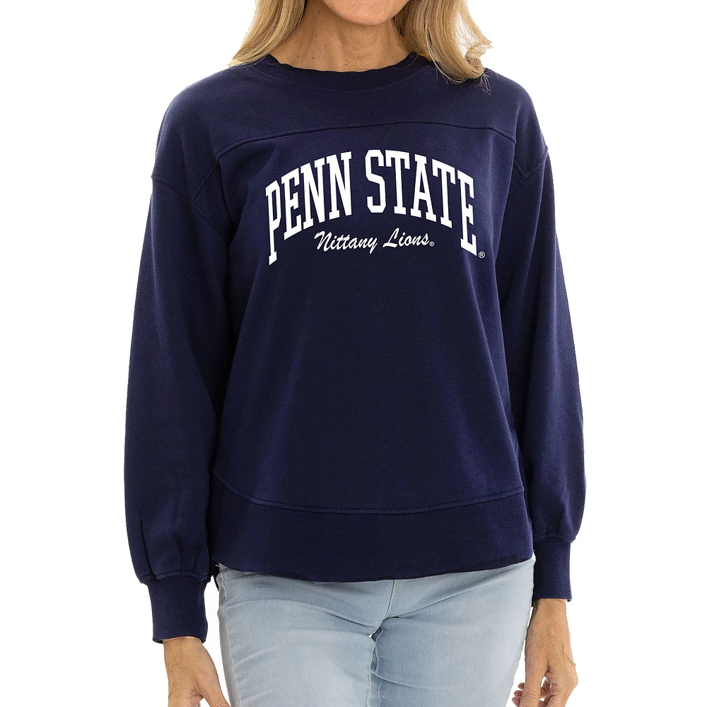 Women's Navy Penn State Nittany Lions Yvette Pullover Sweatshirt