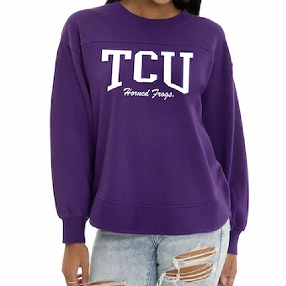 Women's Purple TCU Horned Frogs Yvette Pullover Sweatshirt