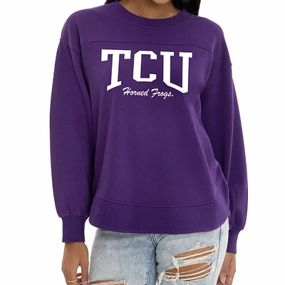 Women's Purple TCU Horned Frogs Yvette Pullover Sweatshirt