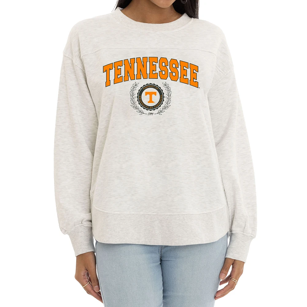 Women's Oatmeal Tennessee Volunteers Yvette Pullover Sweatshirt
