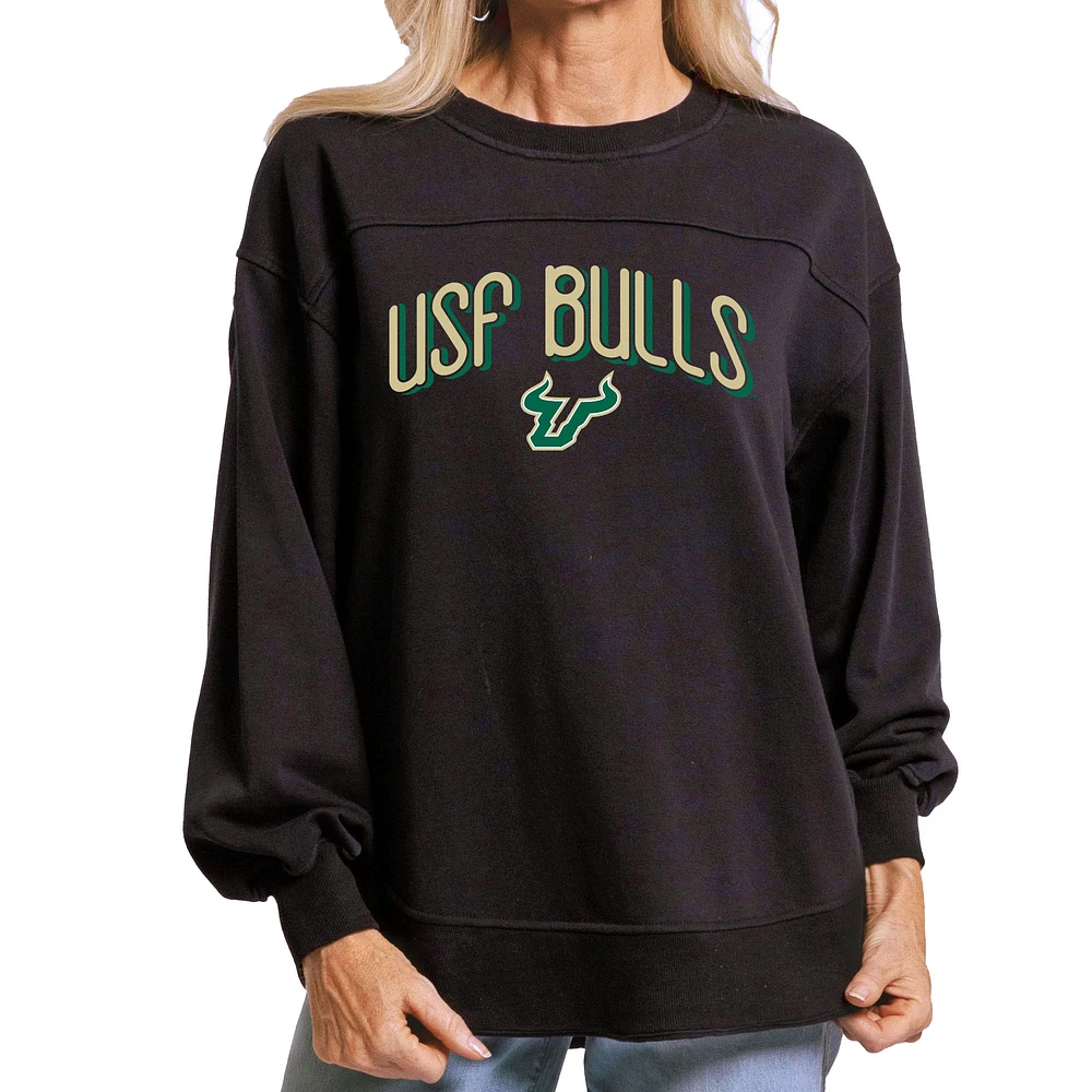 Women's Black South Florida Bulls Yvette Pullover Sweatshirt