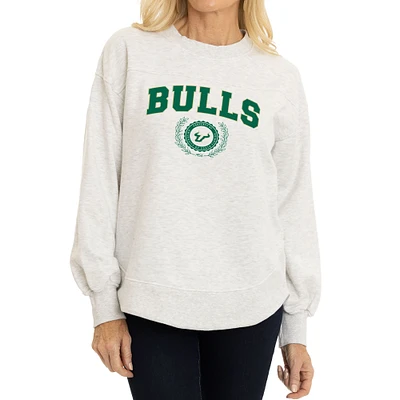 Women's Oatmeal South Florida Bulls Yvette Pullover Sweatshirt