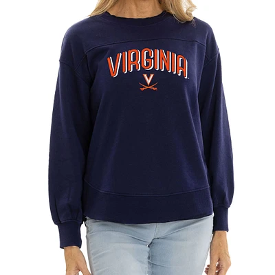 Women's Navy Virginia Cavaliers Yvette Pullover Sweatshirt