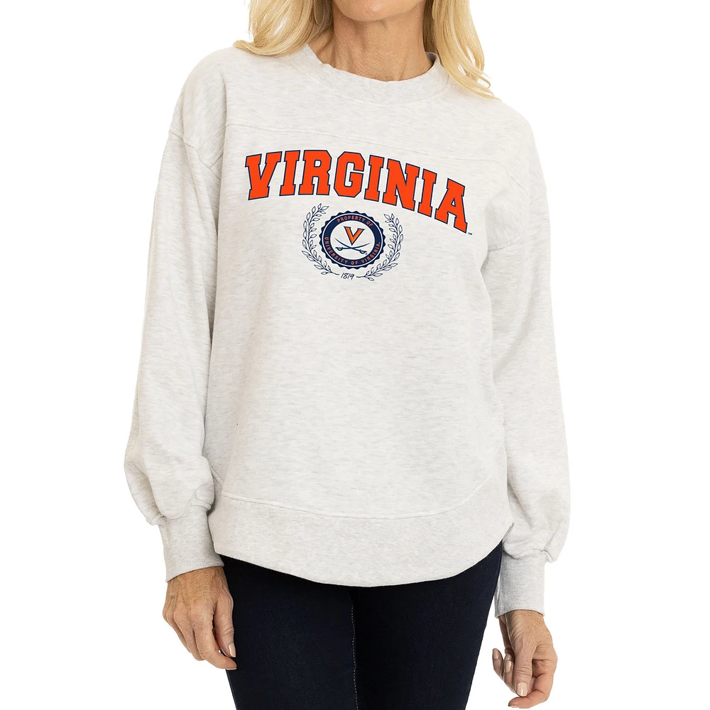 Women's Oatmeal Virginia Cavaliers Yvette Pullover Sweatshirt