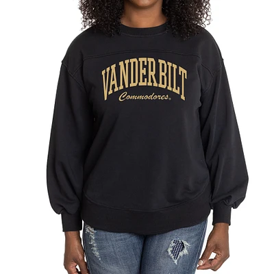 Women's  Black Vanderbilt Commodores Yvette Pullover Sweatshirt