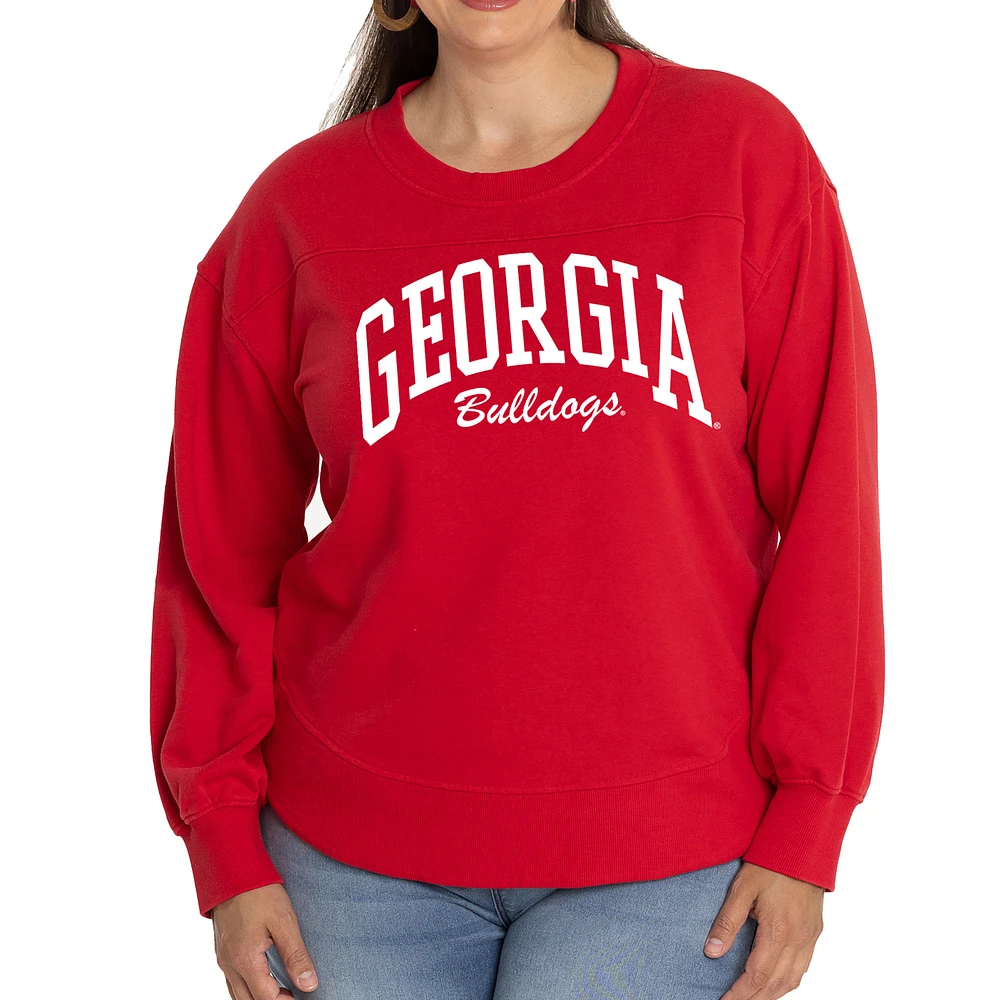 Women's Red Georgia Bulldogs Yvette Pullover Sweatshirt