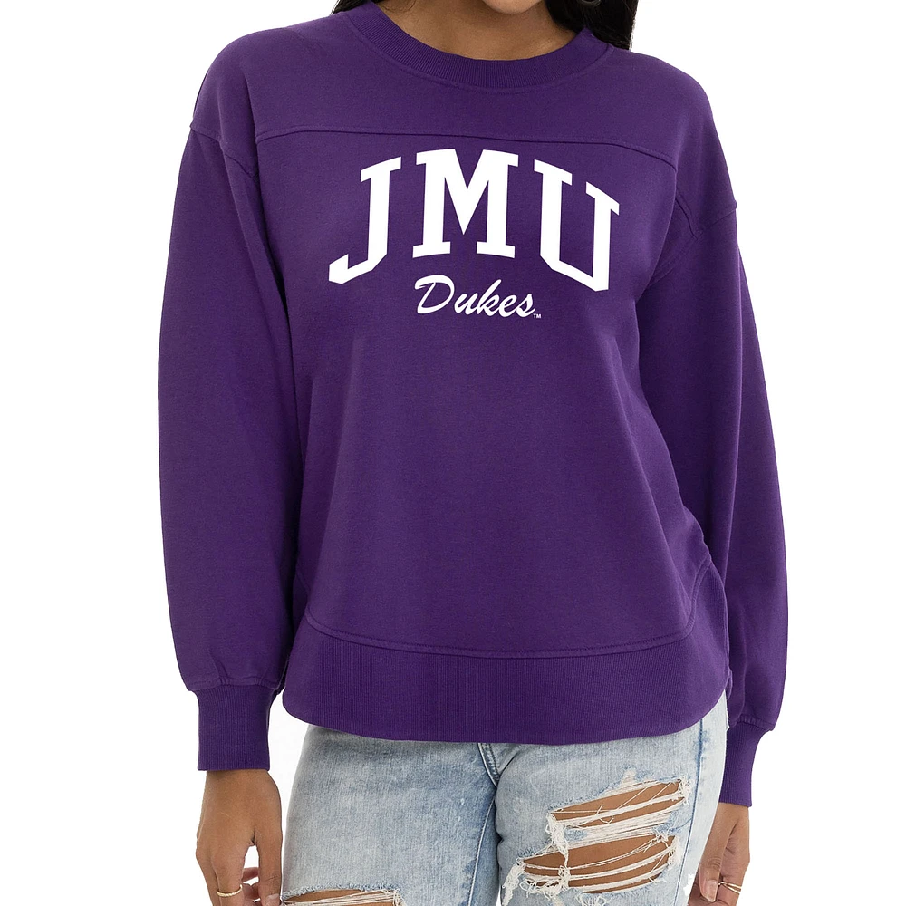 Women's Purple James Madison Dukes Yvette Pullover Sweatshirt