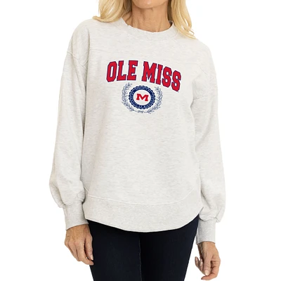 Women's Oatmeal Ole Miss Rebels Yvette Pullover Sweatshirt