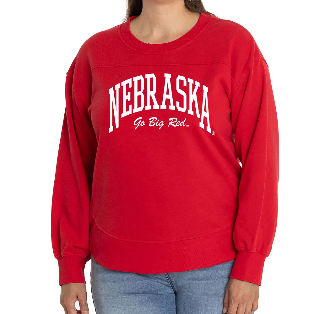 Women's Scarlet Nebraska Huskers Yvette Pullover Sweatshirt