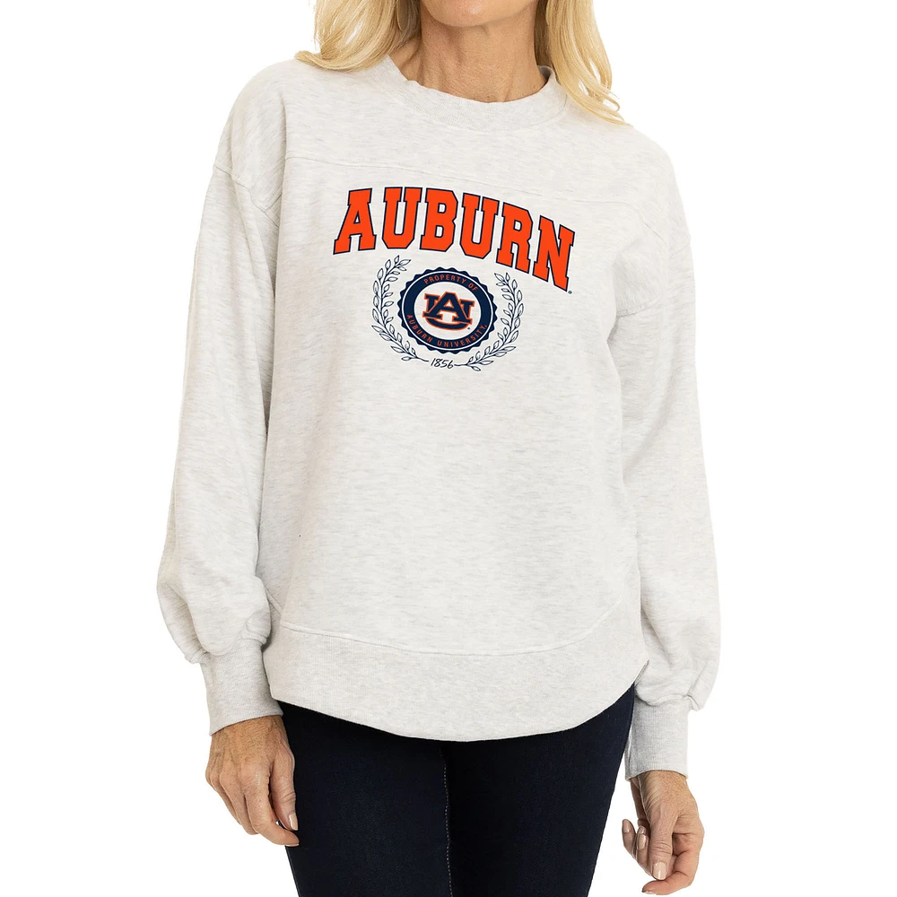 Women's Oatmeal Auburn Tigers Yvette Pullover Sweatshirt