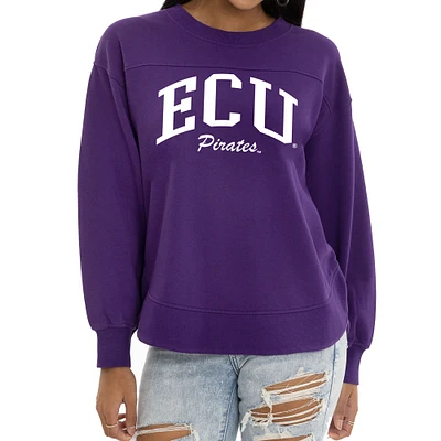 Women's  Purple ECU Pirates Yvette Pullover Sweatshirt