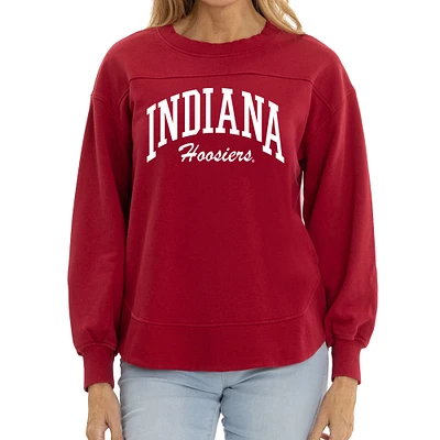 Women's Crimson Indiana Hoosiers Yvette Pullover Sweatshirt