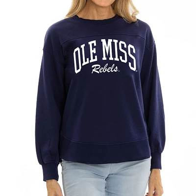 Women's Navy Ole Miss Rebels Yvette Pullover Sweatshirt