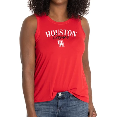 Women's Red Houston Cougars Hannah High Neck Tank Top