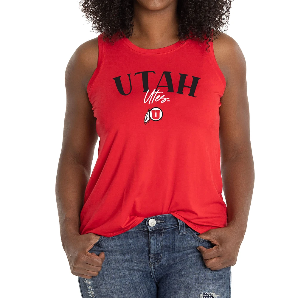 Women's Red Utah Utes Hannah High Neck Tank Top