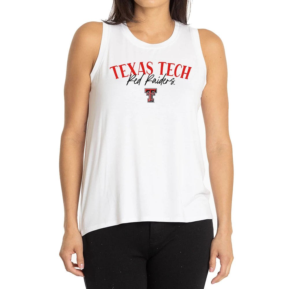 Women's White Texas Tech Red Raiders Hannah High Neck Tank Top