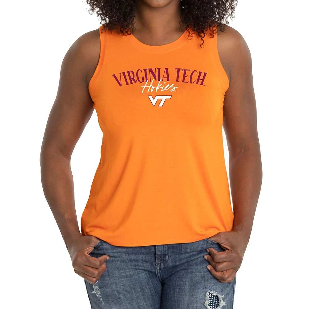 Women's Orange Virginia Tech Hokies Hannah High Neck Tank Top