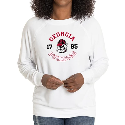 Women's White Georgia Bulldogs Rylee Raglan Tri-Blend Long Sleeve T-Shirt