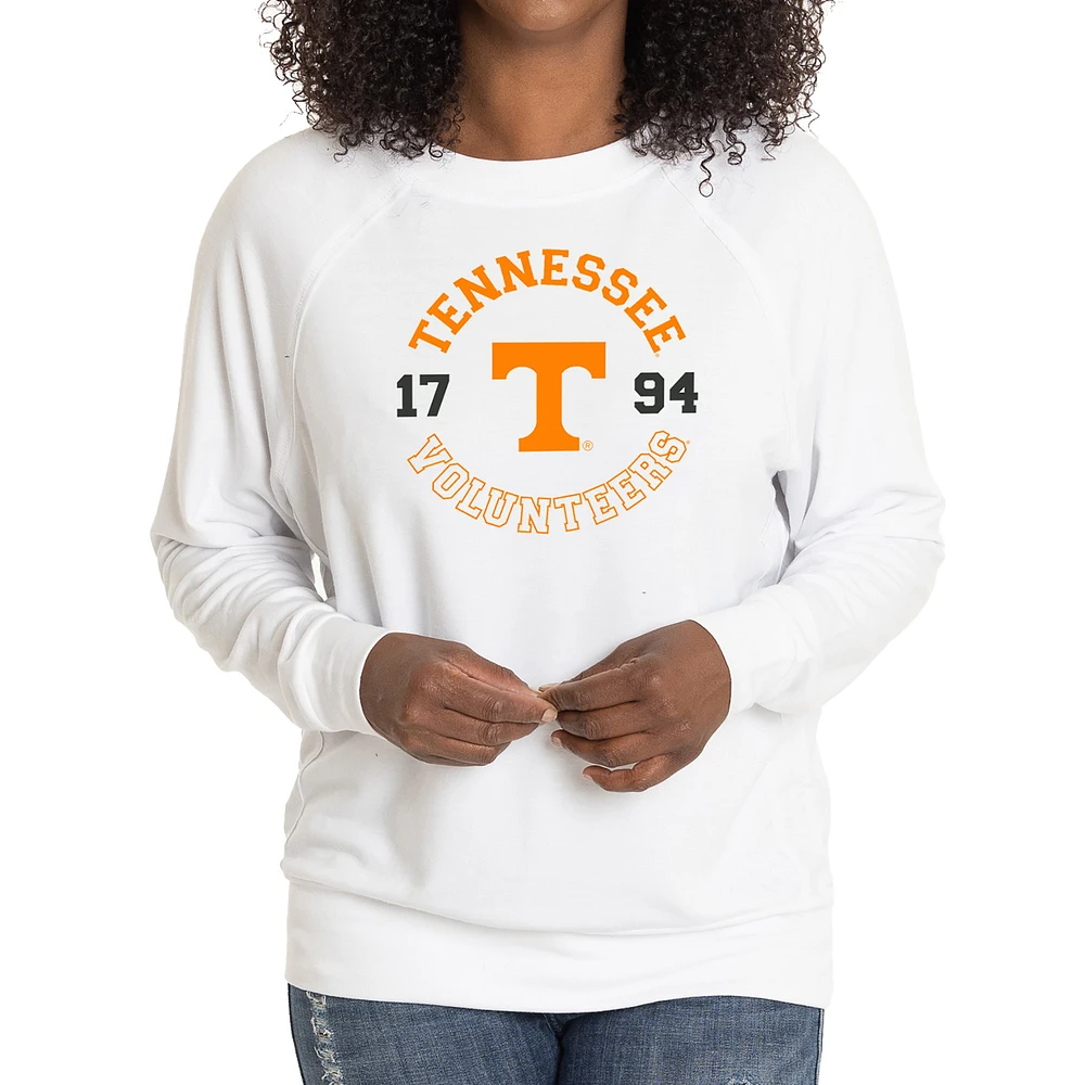 Women's White Tennessee Volunteers Rylee Raglan Tri-Blend Long Sleeve T-Shirt