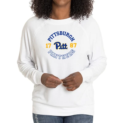 Women's White Pitt Panthers Rylee Raglan Tri-Blend Long Sleeve T-Shirt