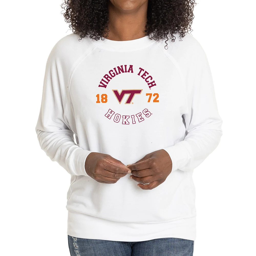 Women's White Virginia Tech Hokies Rylee Raglan Tri-Blend Long Sleeve T-Shirt