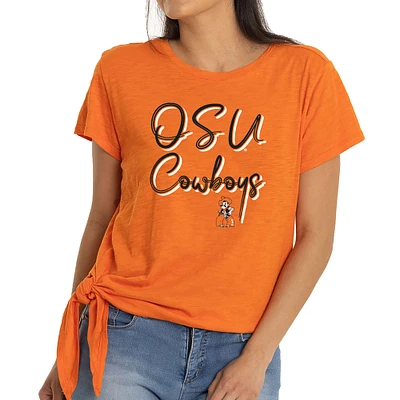 Women's Orange Oklahoma State Cowboys Sophie Side Knot T-Shirt