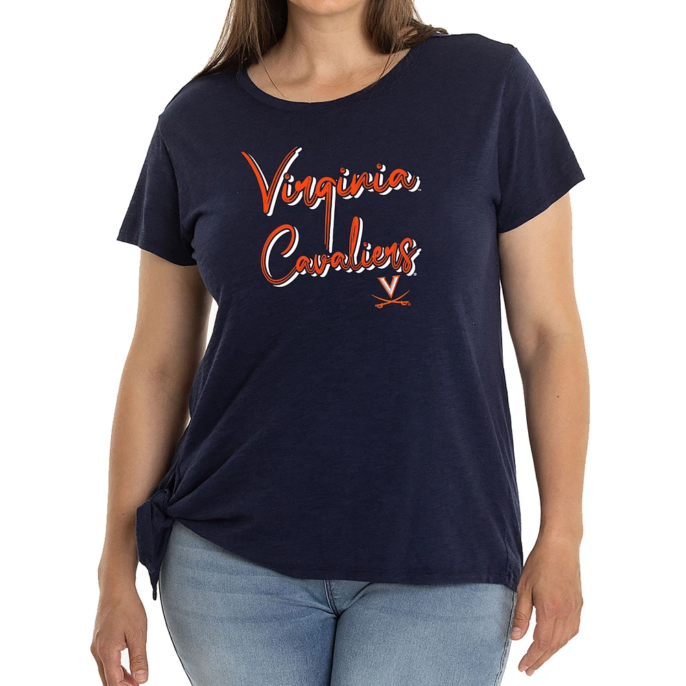 Women's Navy Virginia Cavaliers Sophie Side Knot T-Shirt