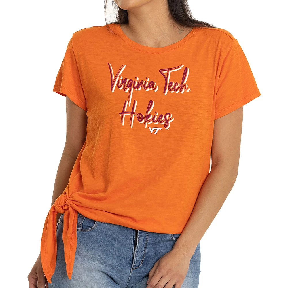 Women's Orange Virginia Tech Hokies Sophie Side Knot T-Shirt