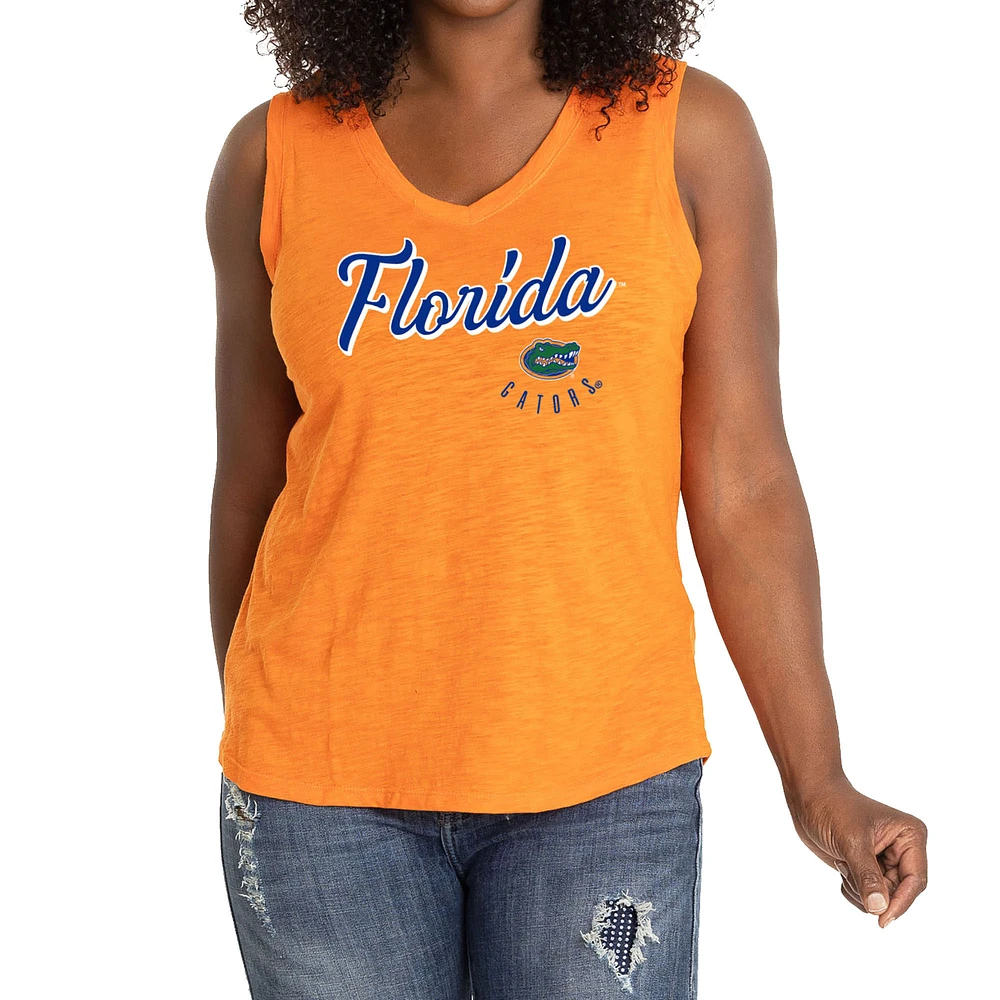 Women's Orange Florida Gators Sloan Slub V-Neck Tank Top